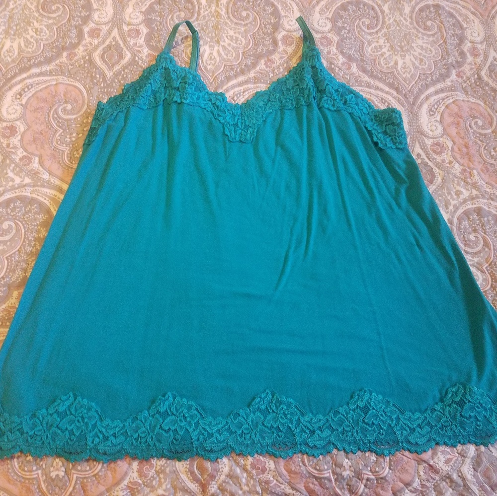 Lane Bryant teal with lace trom cami